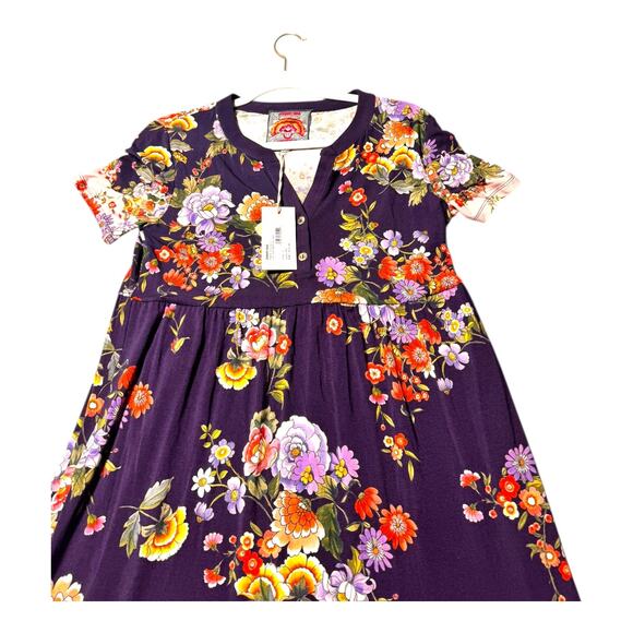 NWT JOHNNY WAS WOMENS DEESS SMALL TIRED HENLEY FLORAL BOHO HIPPIE - Picture 7 of 11